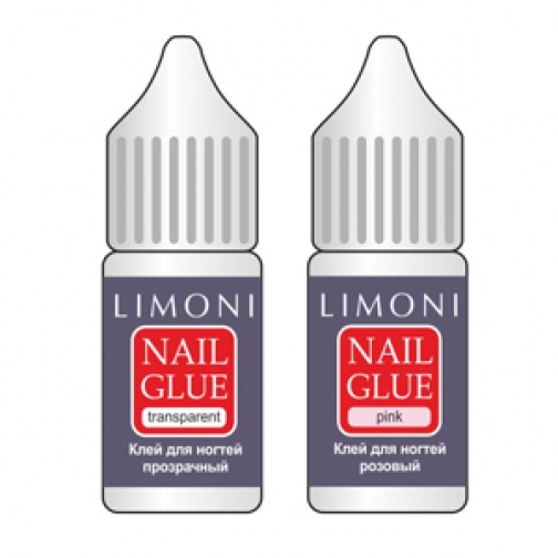 Косметика LIMONI - Набор клея для ногтей (прозрачный + розовый) NAIL GLUE 2 шт. 2147321