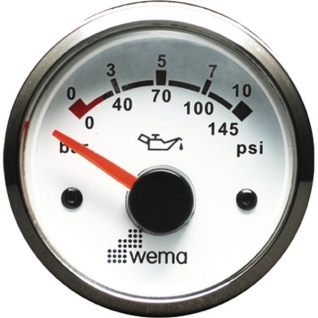 Wema Индикатор давления масла белый/серебряный Wema IORP-WS-0-10 12/24 В 0 - 10 бар