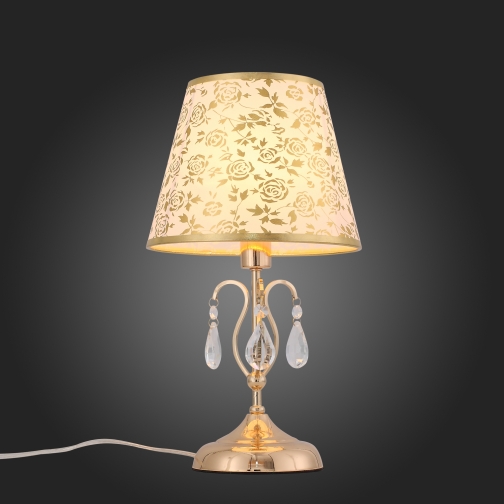 Настольная лампа St Luce Золото, Прозрачный/Бежевый, Золото E14 1*40W 37397153 1