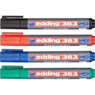 Набор маркеров для досок EDDING 363/4S, 1-5мм., cap-off,скошенный набор 4цв