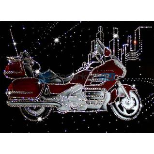 Картина "Красный Мотоцикл" со стразами Swarovski