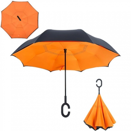 Оранжевый зонт наоборот Антизонт Umbrella 37698003 4