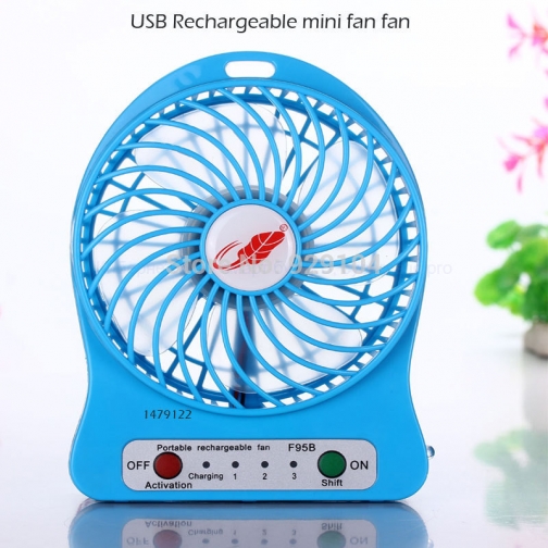 Портативный вентилятор Smile mini fan Usb  (голубой) 1931182 3