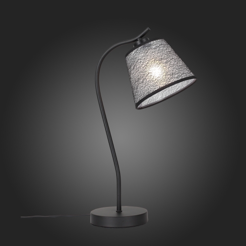 Настольная лампа St Luce Черный/Белый с черным узором E27 1*40W 37396289