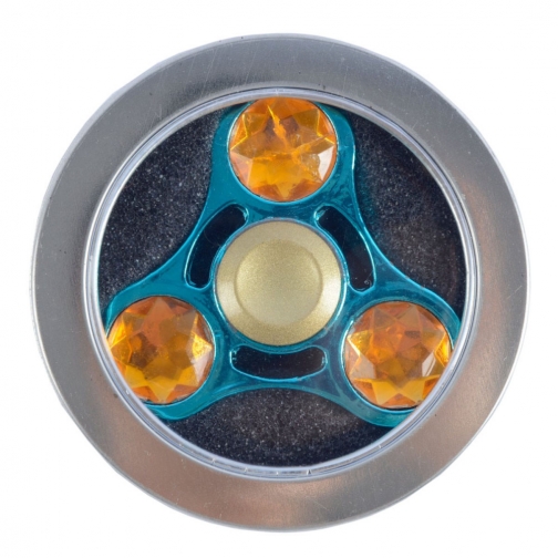 Спиннер с металлическим подшипником Crystall с желтыми камнями Fidget Spinner 37709790 1