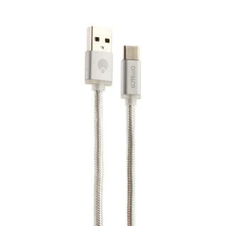 USB дата-кабель COTEetCI M20 NYLON series Type-C Cable CS2128-3M-TS (3.0m) Серебристый