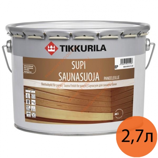 ТИККУРИЛА Супи Саунасуоя защитный состав для бани (2,7л) / TIKKURILA Supi Saunasuoja состав для защиты сауны (2,7л) Тиккурила 6037897