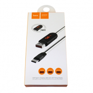 Кабель USB Type-C с измерителем потребления Hoco U29 (черный с красным)