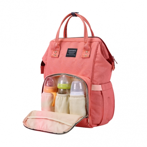Сумка-рюкзак для мам с креплением и USB розовая no name 37697943 1