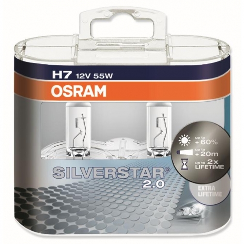 Лампа Osram H7 55W 12V SILVERSTAR 2.0 2 шт. 64210SV2-DUOBOX Osram 9064982