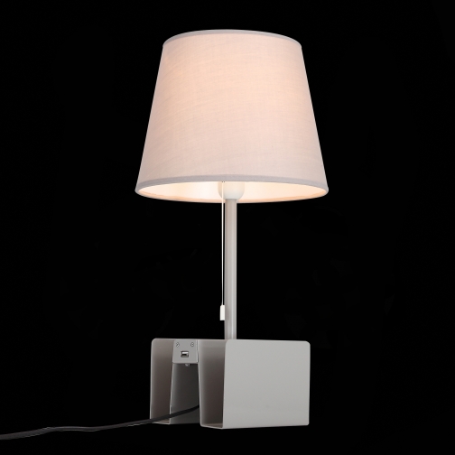 Настольная лампа c USB St Luce Серый/Бежевый E14 1*40W 37396896 7