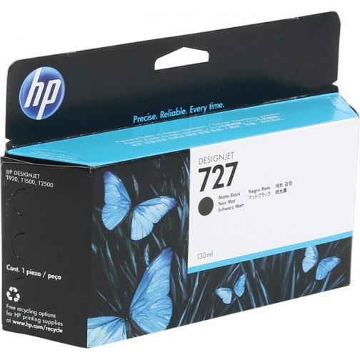 Оригинальный картридж B3P22A №727 для принтеров HP Designjet T1500/T2500/T920, чёрный матовый, струйный, 130 мл 8631-01 Hewlett-Packard 850388