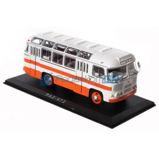 Коллекционная модель автобуса "Паз-672" (бело-красный)