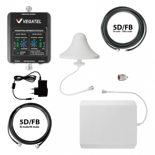 Усилитель сотовой связи VEGATEL VT-1800E/3G-kit (офис, LED) (+ кронштейн для антенны) 37676210