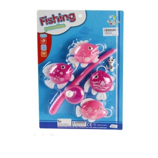 Игровой набор "Рыбалка" с крючком, розовый Shantou