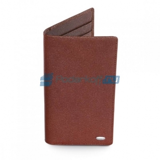 Бумажник в карман жилета, вертикальный, супертонкий коричневый