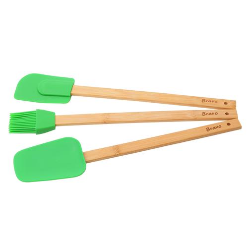 Набор кухонных принадлежностей ПМ: BRAVO Набор лопаток и кисточки силикон. с бамбук.ручками, 30см BRAVO 42790676 1