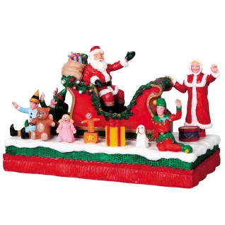 Сувенир Настольная композиция Санта с детьми и подарками