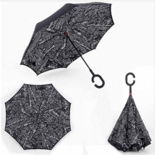 Обратный зонт наоборот антизонт газета черная Антизонт Umbrella 37698008