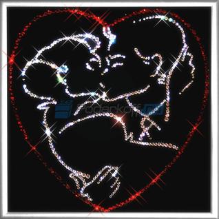 Картина "Страстный поцелуй" из кристаллов Swarovski