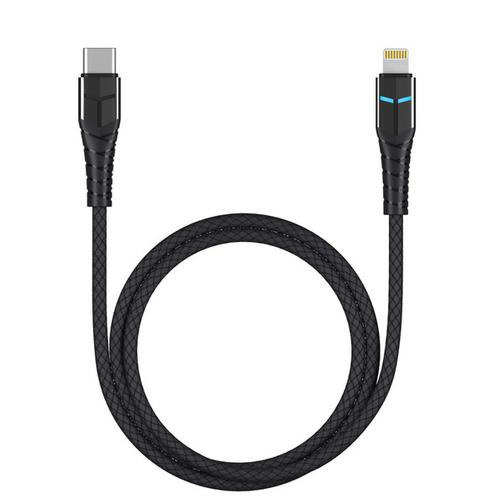 USB дата-кабель Deppa D-72297 Led индикация USB - Lighting 1.2м алюминий Черный 42604781