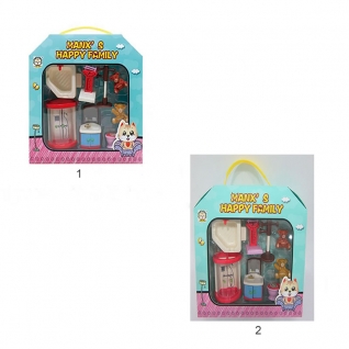 Набор мебели для кукол Manx' s Happy Family - Ванная, 8 предметов