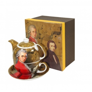 Чайник заварочный Mozart с чашкой и блюдцем