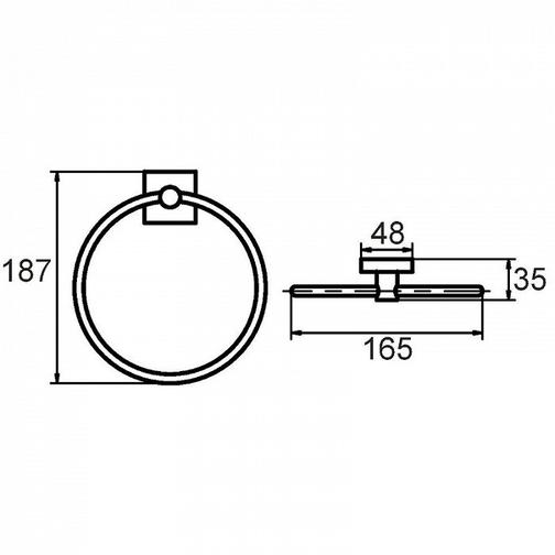 Полотенцедержатель кольцо Milardo Amur, сплав металлов (AMUSM00M52) 42635241 1