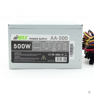 AirMax AirMax AA-500W Блок питания 500W ATX (24+4+6пин, 120mm (SCP)\(OVP)\(OCP)\(UVP)\ATX 12V v.2.3)