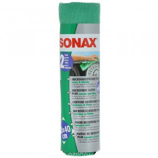 sonax салфетки из микрофибры для салона и стекла, 2шт.