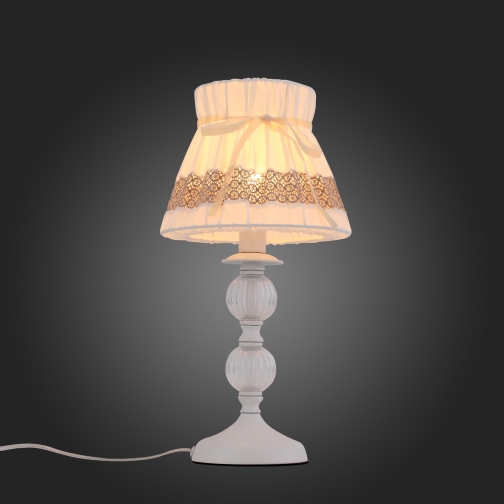 Настольная лампа St Luce Белый, Прозрачный/Белый, Бежевый E14 1*40W 37396968 1