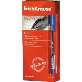 Ручка шариковая ULTRA L-10, толщина линии 0,25 мм, ErichKrause CИНЯЯ