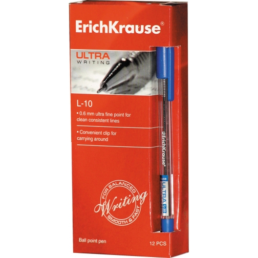 Ручка шариковая ULTRA L-10, толщина линии 0,25 мм, ErichKrause CИНЯЯ 37917557