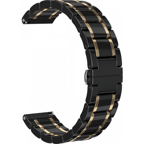 Ремешок керамический GSMIN Clew 22 для Honor Watch Magic (Черно - золотистый) 42767140 2