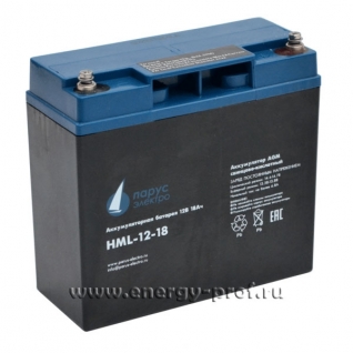 Аккумуляторные батареи Парус Электро Аккумуляторная батарея HML-12-18
