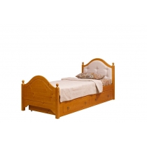 Кровать из массива сосны с мягким изголовьем с ящиками КАЯ 2 Бейц Медовый