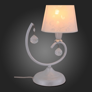 Настольная лампа St Luce Перламутровый белый, Прозрачный/Белый E14 1*40W