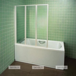 Шторка на ванну Ravak VS3 115 Transparent, профиль белый