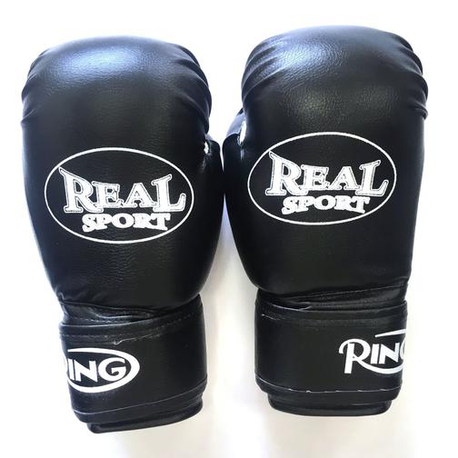 Перчатки боксерские Realsport 8 унций, черный 42220929