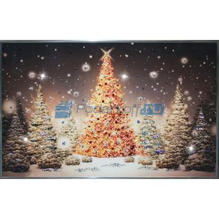 Картина "Рождественский Лес" с кристаллами Swarovski