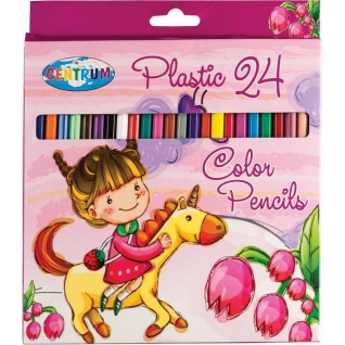 Набор пластиковых цветных карандашей "Единорог", 24 цвета CENTRUM