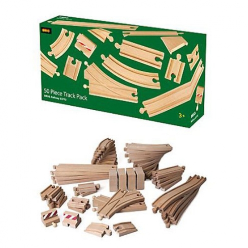 Большой набор деталей для деревянной ж/д, 50 элементов Brio 37707677
