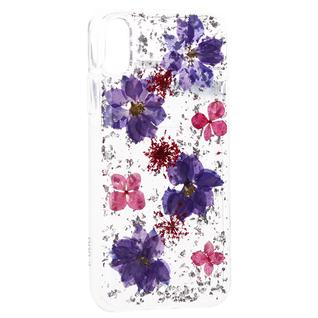 Чехол-накладка силиконовая K-Doo Flowers TPU+Dried Flowers+Lucite для Iphone XR (6.1") Сиреневая