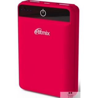 Ritmix Ritmix Power bank Li-Polymer, ёмкость 10 000мАч выход 2xUSB 5В 2,4А max, световой индикатор заряда, компакт корпус 92,5*64*23,5, цвет: коралловый, покрытие soft-touch (RPB-10003L)