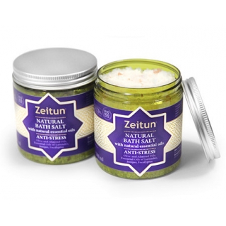 Антистрессовая соль для ванн Зейтун с маслами эвкалипта, лаванды и можжевельника