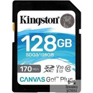 Kingston Карта Памяти 128Gb Kingston Canvas Go Plus SDXC UHS-I U3 V30 (170/90 Mb/s) SDG3/128GB