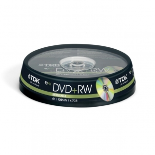 Диск DVD+RW TDK (набор 10шт) [4.7Gb/16x] Cake Box [t19524]