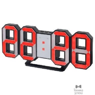 Perfeo Perfeo LED часы-будильник "LUMINOUS", черный корпус / белая подсветка (PF-663)
