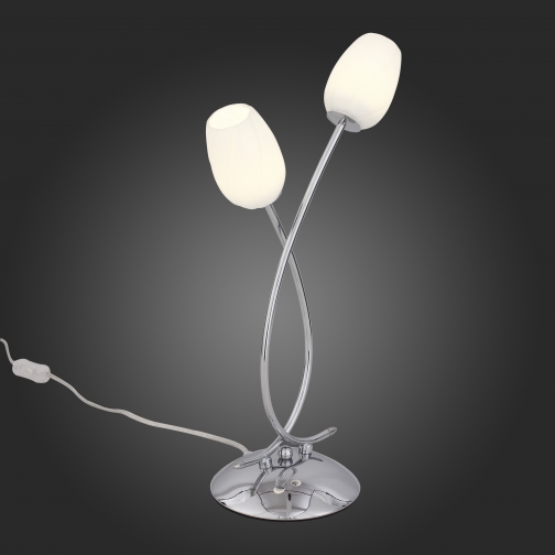 Настольная лампа St Luce Хром/Белый LED 2*3W 37397949