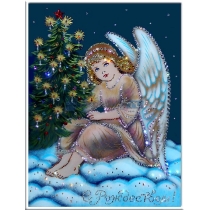 Картина с кристаллами Swarovski "Рождественский ангел"